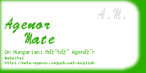 agenor mate business card